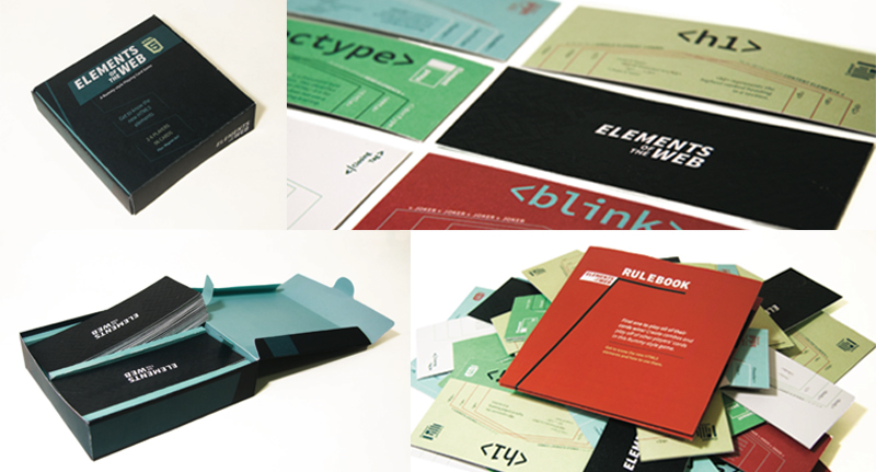 "Elements of the Web", a fictional card game created by Amy Brown Cole as a design student.