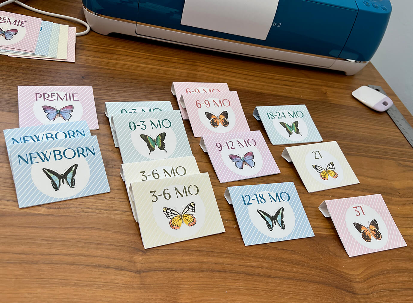 Photo of drawer organizer labels for a nursery